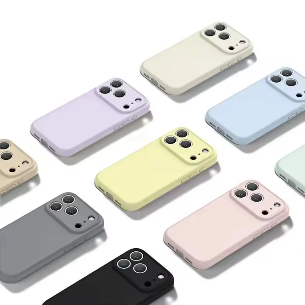product liquid silicone phone case for iphone 17 16 15 14 13 pro max with plush fiber high quality matte skin feel case laudtec-7