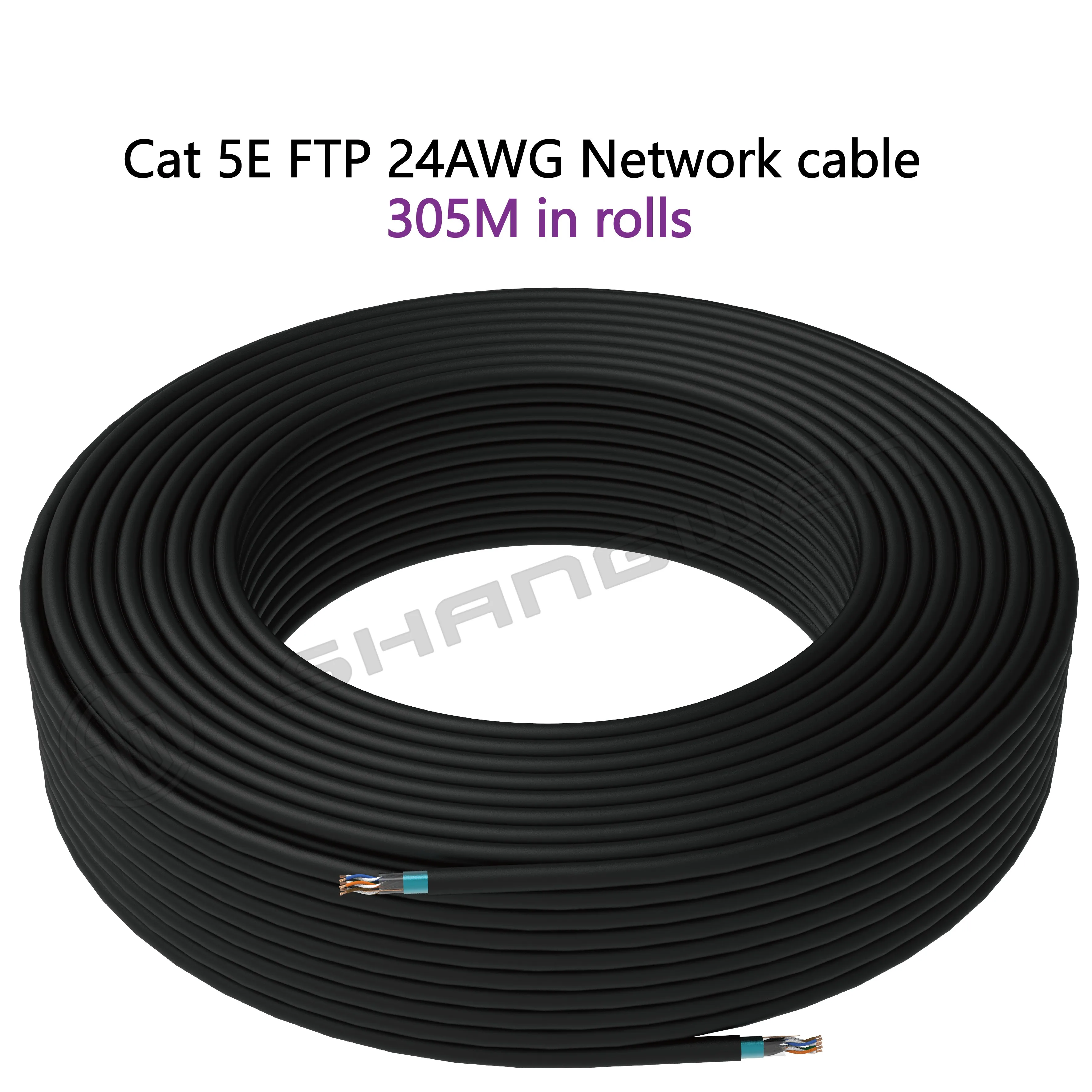 CAT5E FTP Internet Cable RJ45 Cat5e 24AWG FTP 4pair Copper CE UL Multiple Twist Soft CAT5e Outdoor COPPER Ethernet Cable Reel