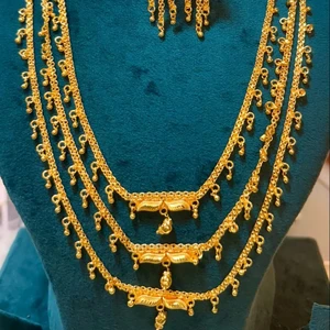 24K Gold Plated Imitation Vintage Fashion Jewelry Set USA France Style Includes Necklace Earrings Bangles Combs Made Copper