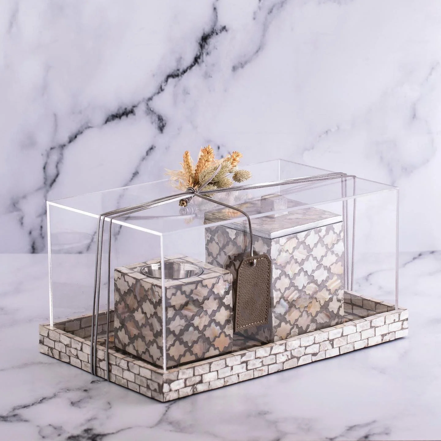 Wholesale High Quality Mother of Pearl Inlay Mubkhar Gift Box Set for Ramadan Eid Mubarak
