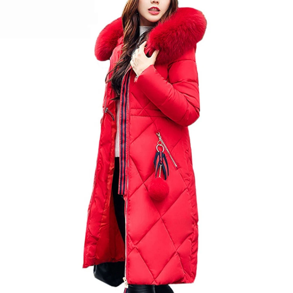 Natural Fur Lining Parka Coat Woman Raccoon Fur Collar Warm Thick Parkas Jacket Best Quality Product - Image 1