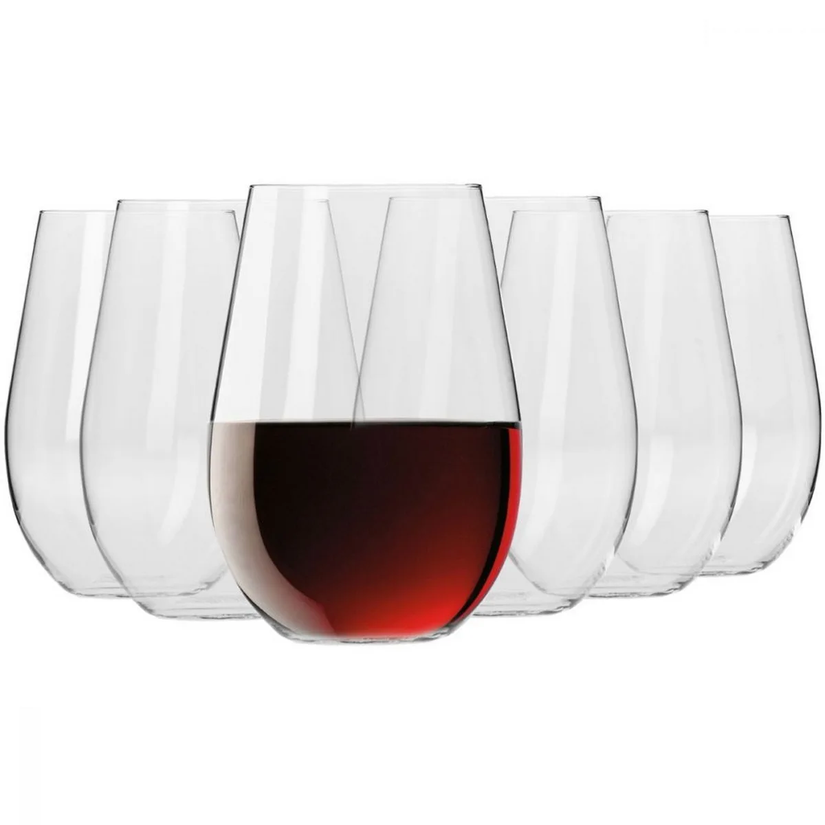 Stemless Red Wine Glass 6piece Set Of Glasses 19.6 Oz (580 Ml) Capacity Design B2b