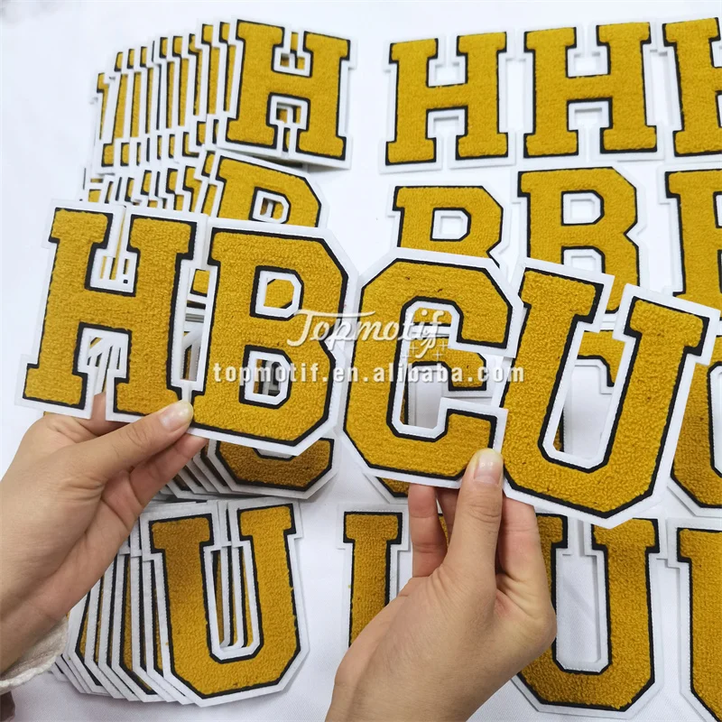 Wholesale Letter Hbcu Embroidery Patches Iron On Script Patches Hoodie Clothing Embroidered