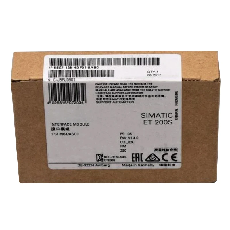 Brand New Unopened 6ES7 138-4DF01-0AB0 6ES7138-4DF01-0AB0 Unopened counter module for Siemens SIMATIC ET200S series, supports 2 channels of 24V incremental encoder/counter inputs, high counting frequency and precise position detection. 