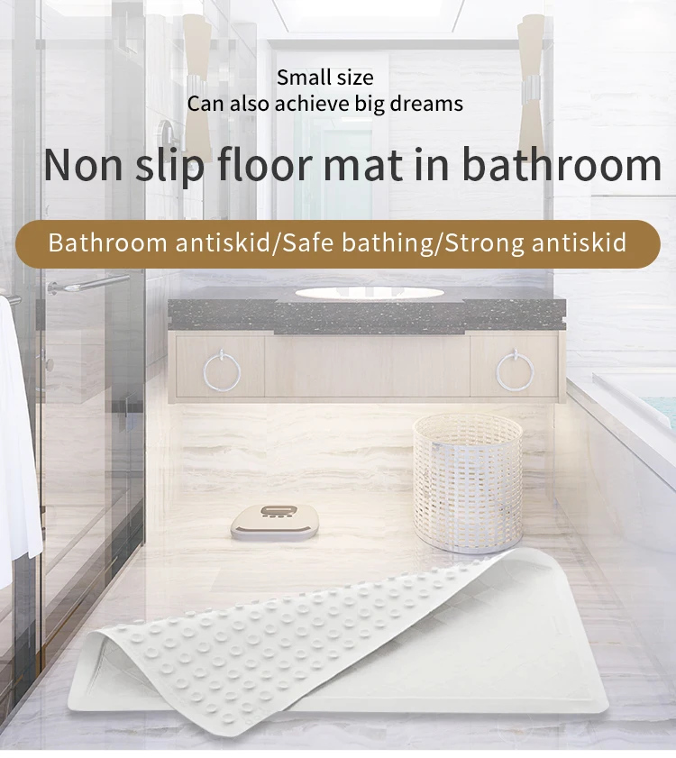 Customize Machine Washable Safe For Elder Kids Adult Clear Bath Mat Non