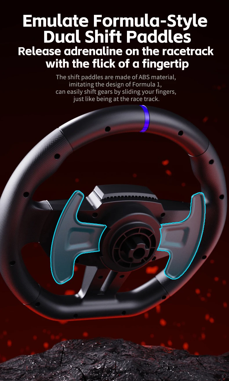 PXN V9 GEN2ゲーミングレーシングホイール900度振動駆動シミュレーター