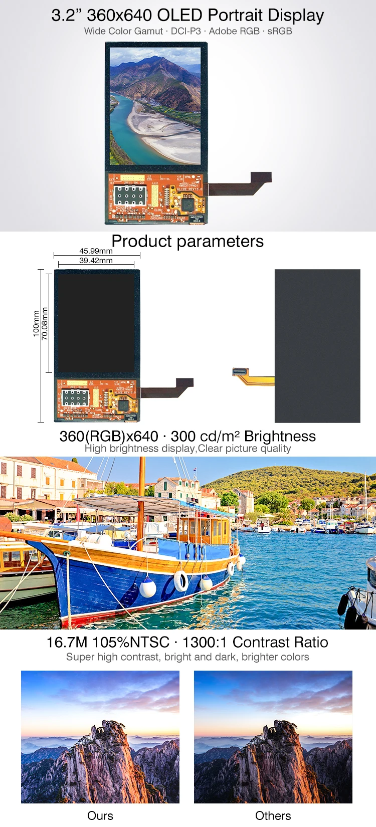 Best Quality 3.2'' 3.2 inch full color small oled display panel 3.2 ...
