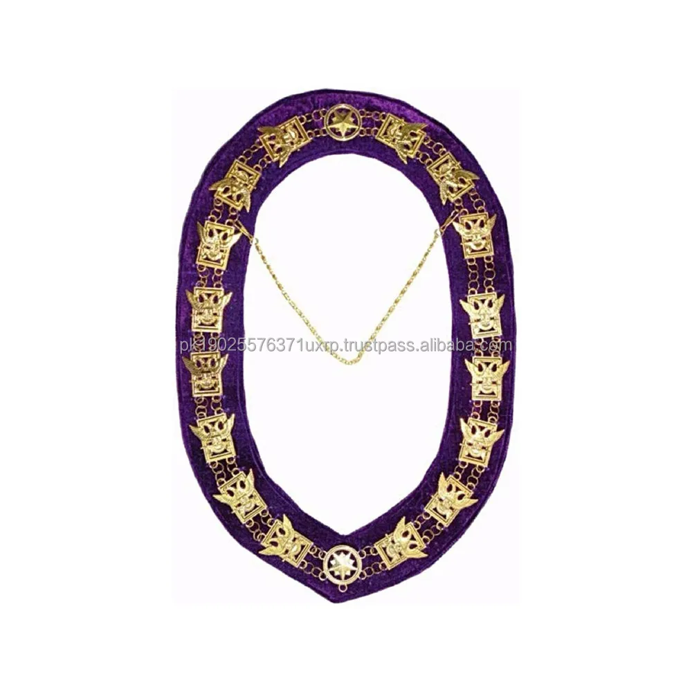 Masonic Regalia Oes Order Chain Collar Backing And Gold Plated Jewels ...