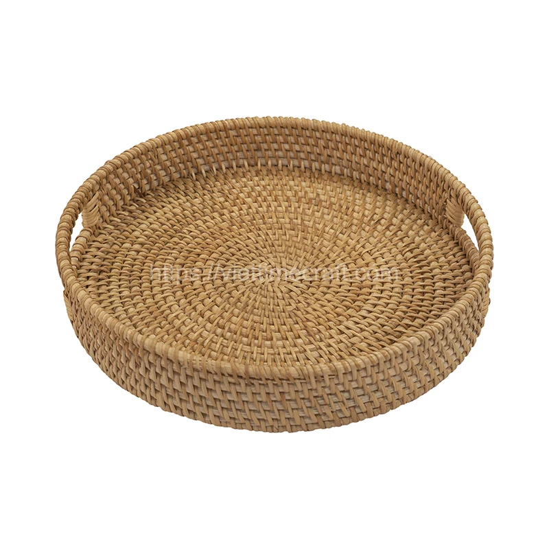 Retro Design Set 2 Rattan Serving Tray Customize Size Accessories ...