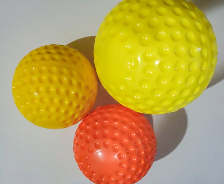 9 Inch 12 Inch Plastic Dimple Ball Pitching Baseball Yellow Softball