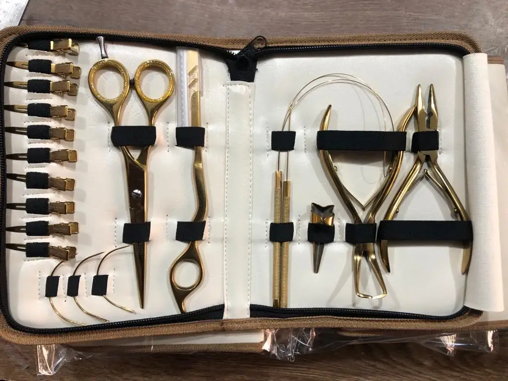 Matte Black I Tip Hair Extension Tools Stainless Steel Kit With Loop