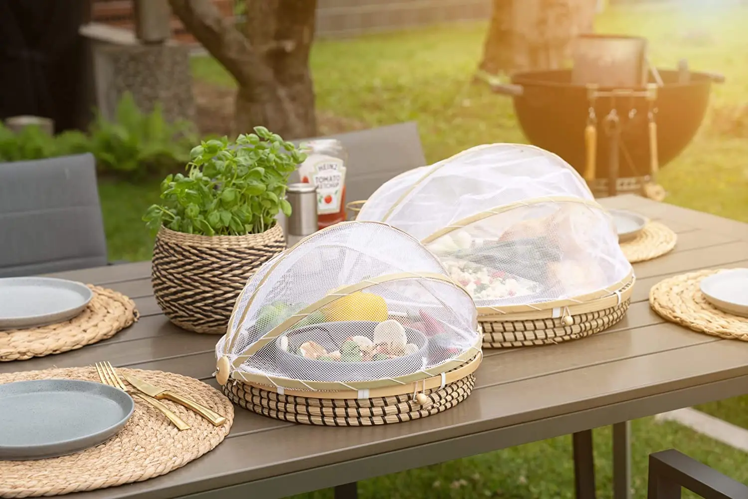 Net Tray Jpg Collapsible Food Basket Tray With Netted Cover Seagrass Fruit ...