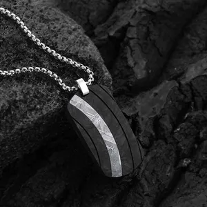 TIZTI Pendant Custom Manufacturer Necklace Pendants Wholesale Luxury Meteorite Party Carbon Fiber Man Cross Pendant for Men