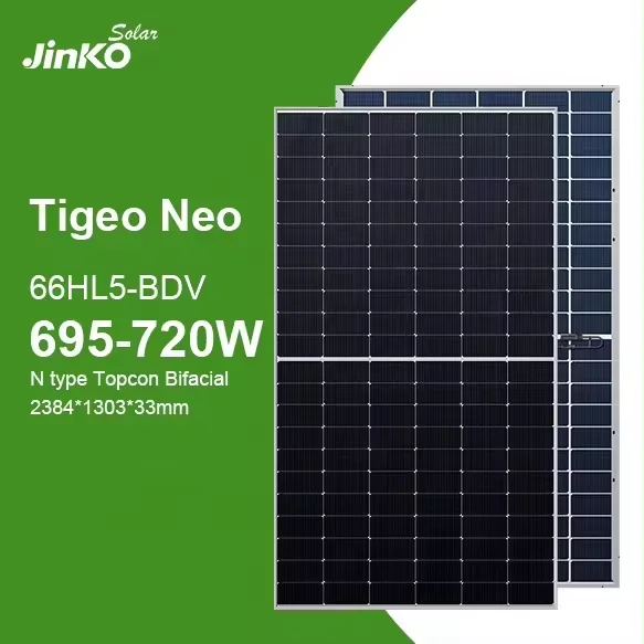Jinko N-Type 66HL5-BDV Bifacial Solar Panels - 695W to 720W