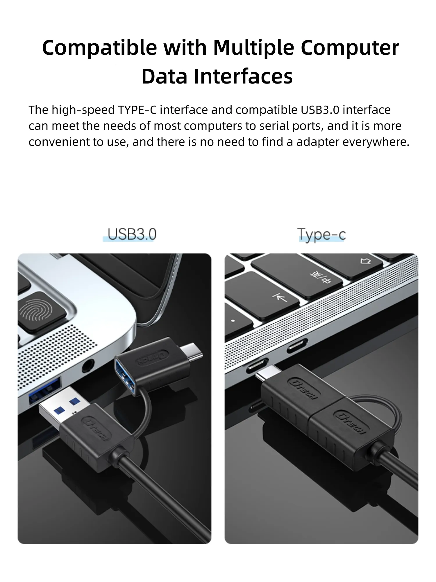 DTECH USB3.0 DB9 Serial Port Data Line 1.5m Type C and USB a to RS422 ...