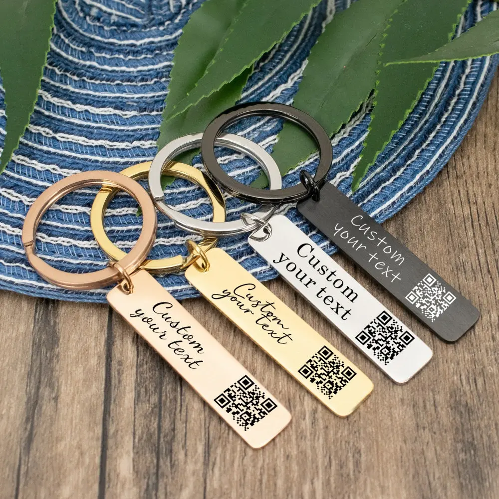 Custom QR Code Keychain Favourite Song QR Scan Keyring Spotify Music Keychain