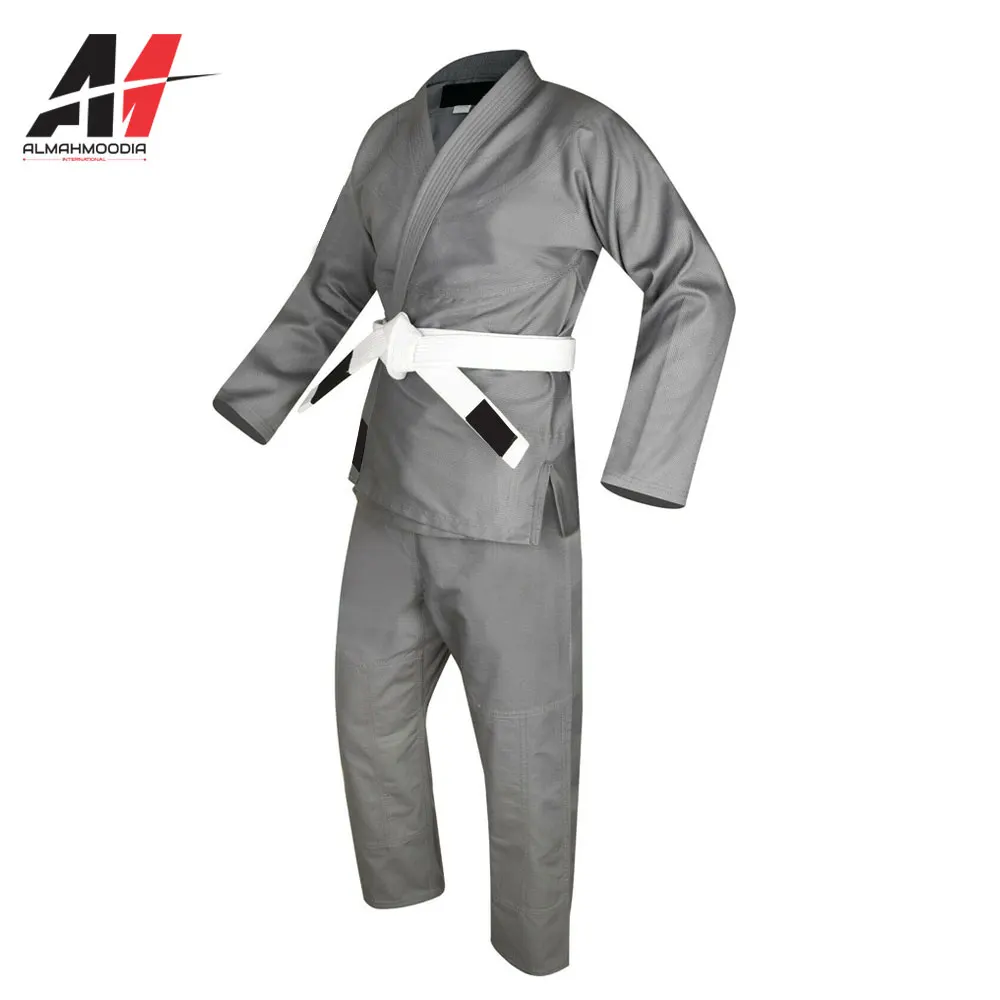 White Solid Color Simple Plain Bjj Karate Uniform Custom High Quality