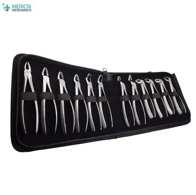 Extracting Forceps Set Of 12 Pcs Dental Extraction Forceps Kit
