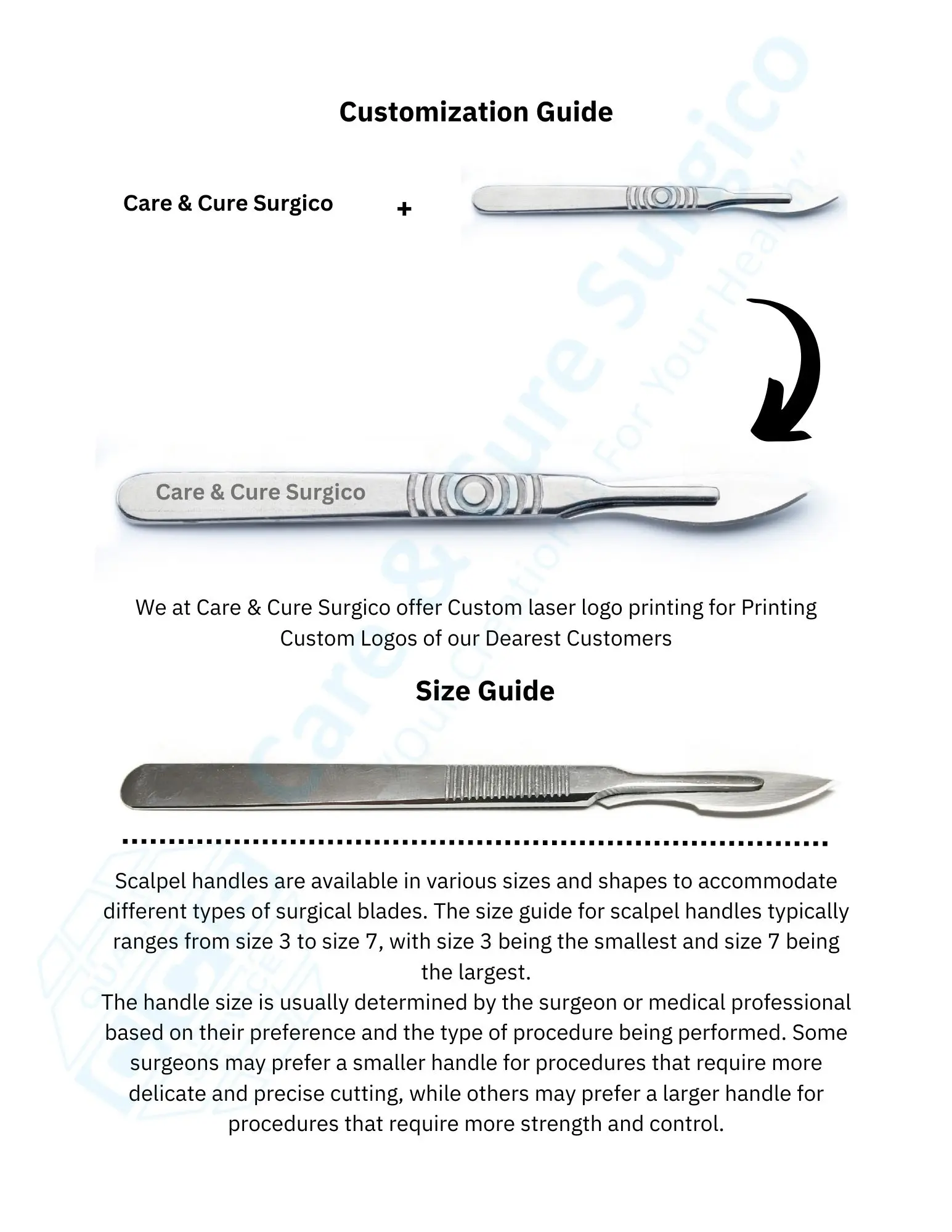 Surgical Instruments Custom Scalpel Handle Health Care Supplies