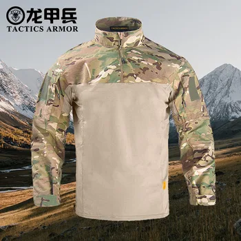 Customized Tactical Long-Sleeved Polo Shirts, Multi-Color Round-Neck Soft Warm Spring T-Shirts for Men