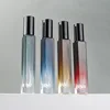 Gradient lake blue/dark blue/amber/black red
