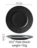 10.5" round Plate (Black)