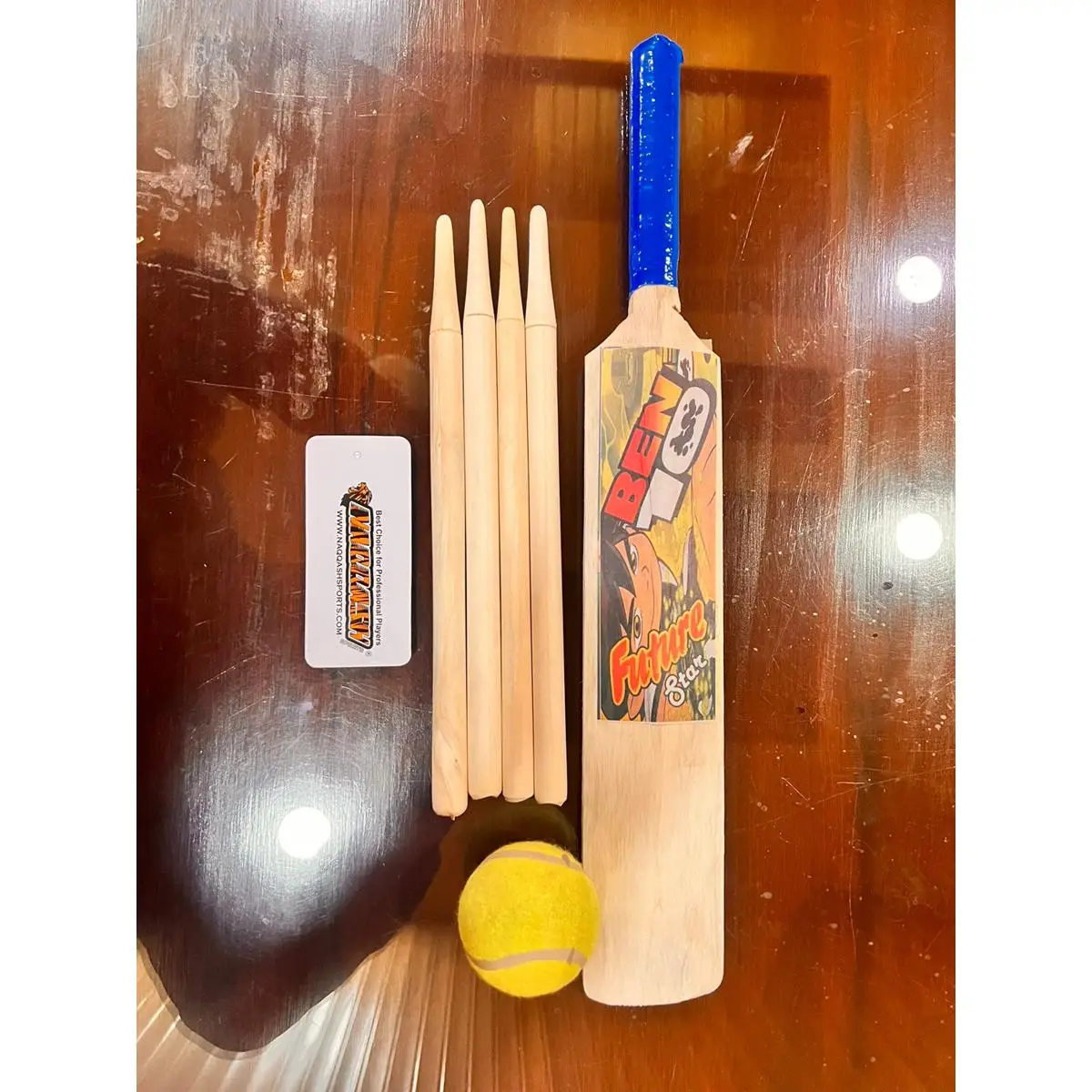 Kids Zone Popular Willows Cricket Bat With Wicket Set & 1 Tennis Ball