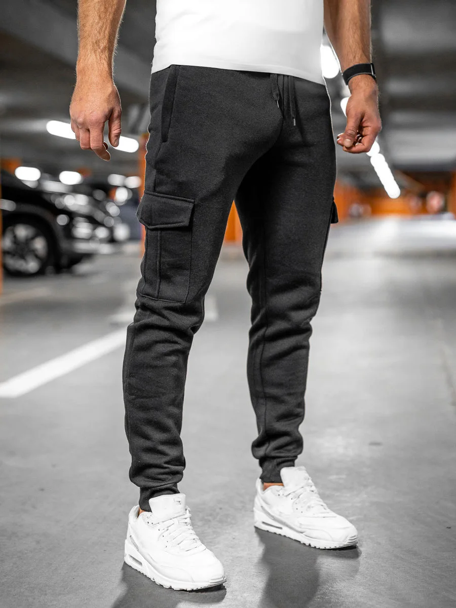 Soft Yarn Soft Jogging Pants Men Cotton Sweat Fleece Joggers
