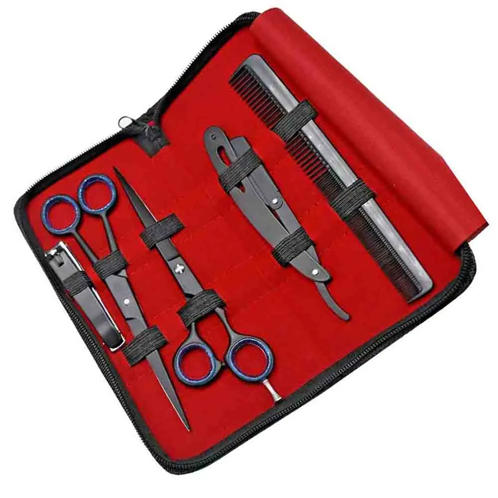 German Steel Barber Thinning Shears Kit Black Color Coated Beautiful