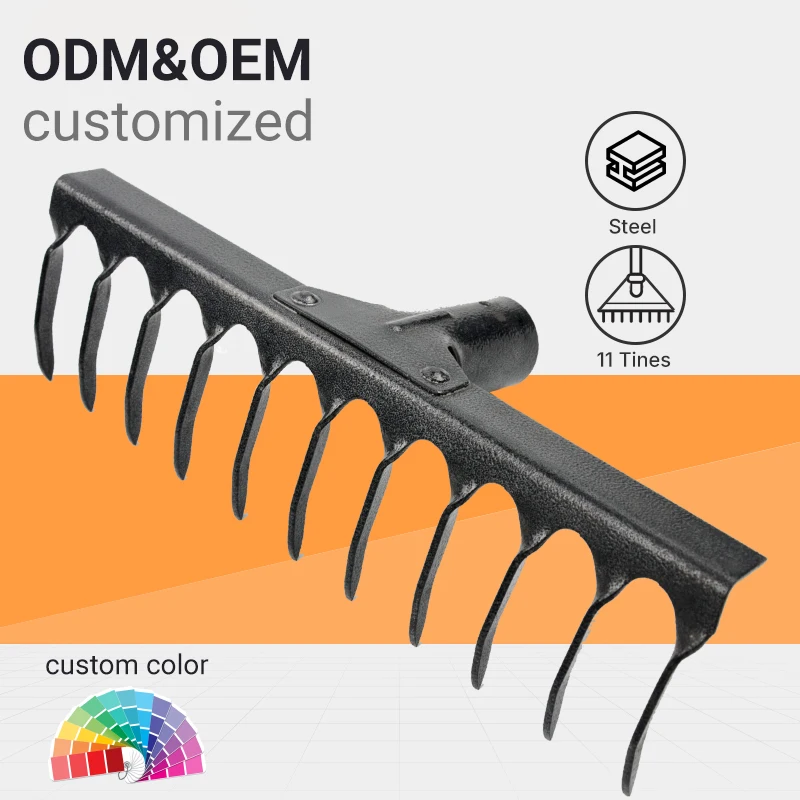 One99 Heavy-Duty Garden Rake for Weeding Soil Loosening and Leaf Cleanup - Durable Landscape Tool for Efficient Yard Maintenance