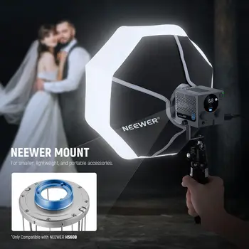 NEEWER 12"/30cm Lantern Softbox for HS60B LED Video Light, Quick Release 360 Omnidirectional Light Diffuser Mini Softbox With detail image