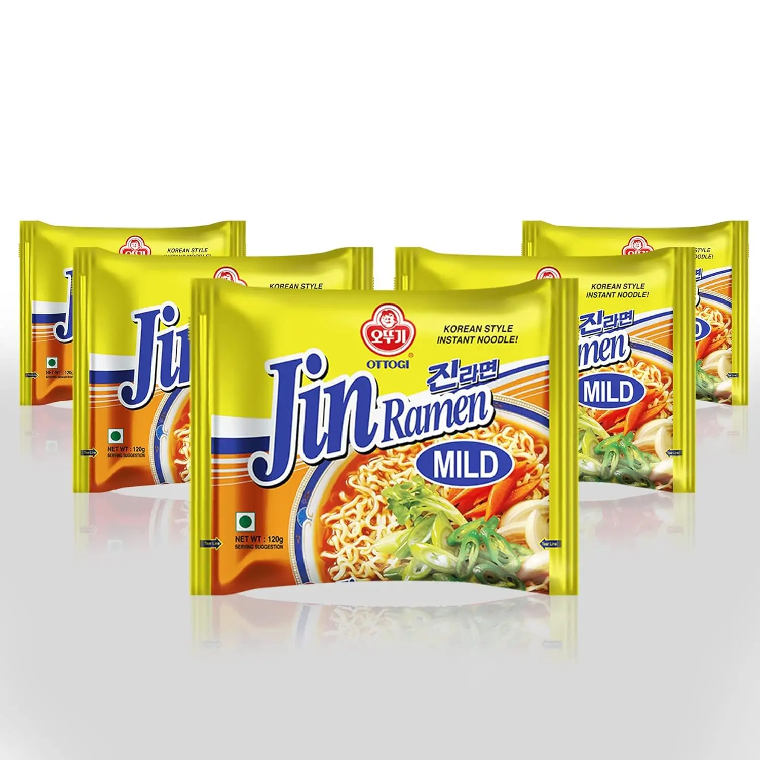 Ottogi Instant Noodles Jin Ramen Hot 120 G Korean Ramen Instant Noodles