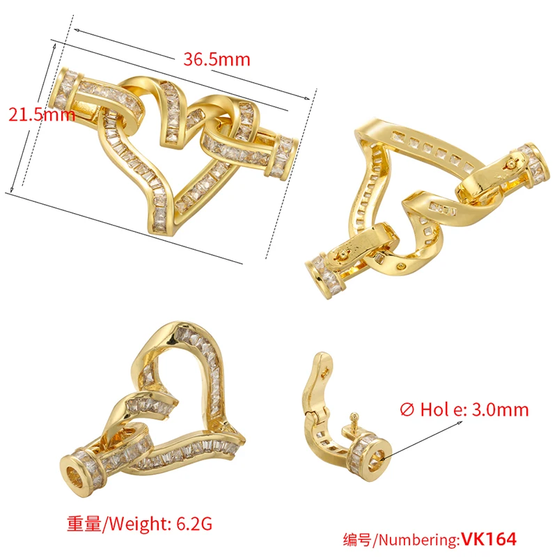 Clasps Lock Fasteners for Bracelets Zirconia Necklace Closures Pearl Clasps for Jewelry Making Accessories Cubic Parts