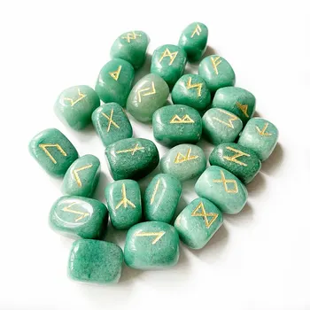 Green Aventurine Rune Set Witches Products Wholesale Gemstone Runes ...