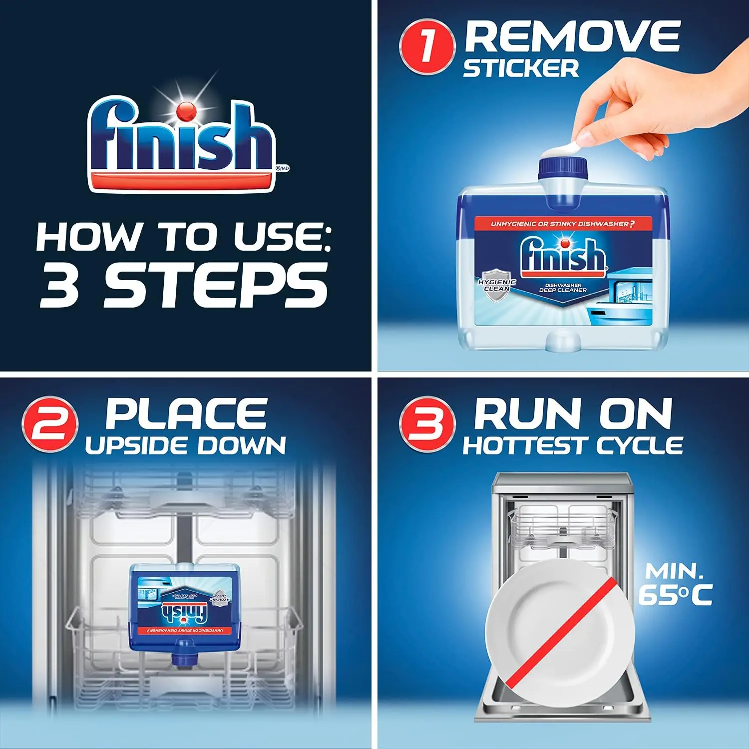 Finish Dual Action Dishwasher Cleaner Fight Grease & Limescale,Fresh