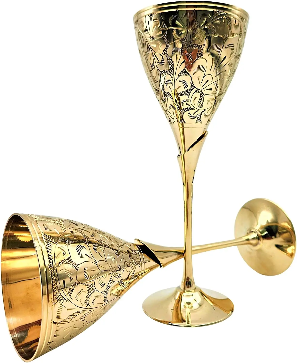 2 Pcs Vintage Goblet, Medieval Wine Goblet, Copper Metal Wine Chalice Flower Embossed Shot Glasses Mini Communion Cups, Wine Goblet Royal