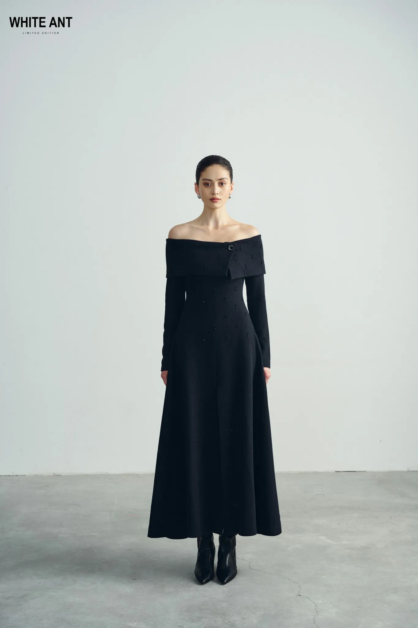 lynne black off the shoulder maxi dress Black Off The Shoulder A-Line Maxi Dress & Reviews - Black - Dresses