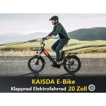 K201 E-Bike Cityrad KAISDA Klapprad 20 Zoll Elektrofahrrad mit 36V 20.8Ah Abnehmbarer Akku