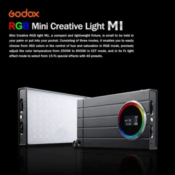 Godox M1 RGB(Green Body) Mini Creative Light,2500k-8500k Adjustable,CRI97 TLCT 97 RGB 0-360 Full Color,Music  Light detail image