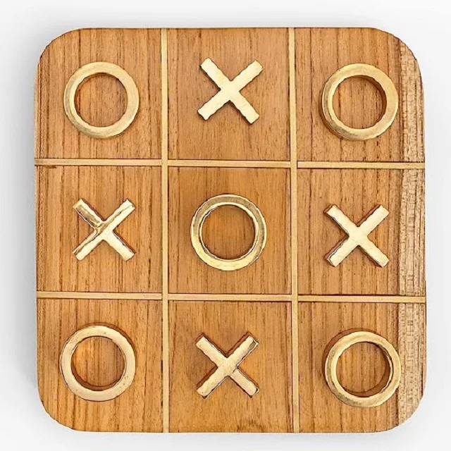 Premium Quality  Tic Toe Board Game Square Shaped & Yellow Pin Bole   XOXO  Puzzle Game Friends Family Time Pend Desk Game