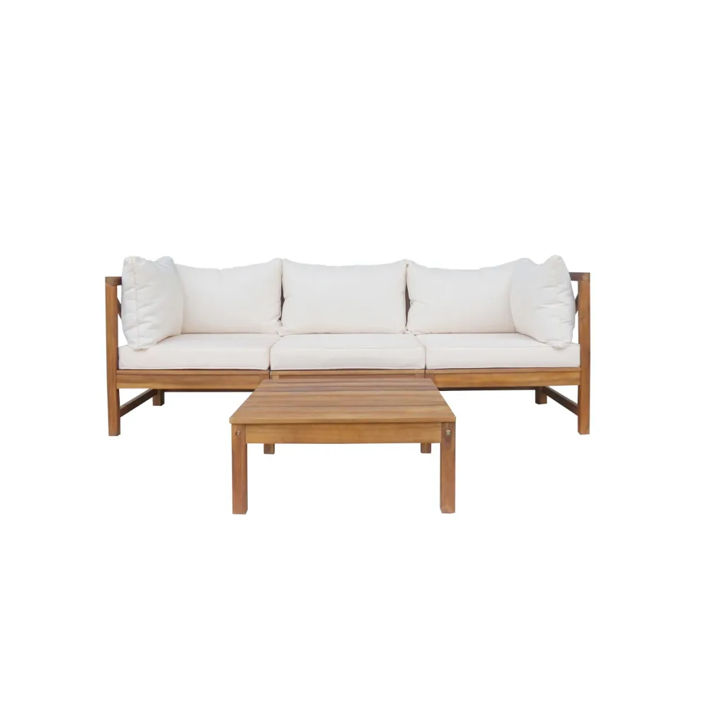Rachel Sofa Set With 5cm Seat Cushions And Back Pillows Made Of Acacia