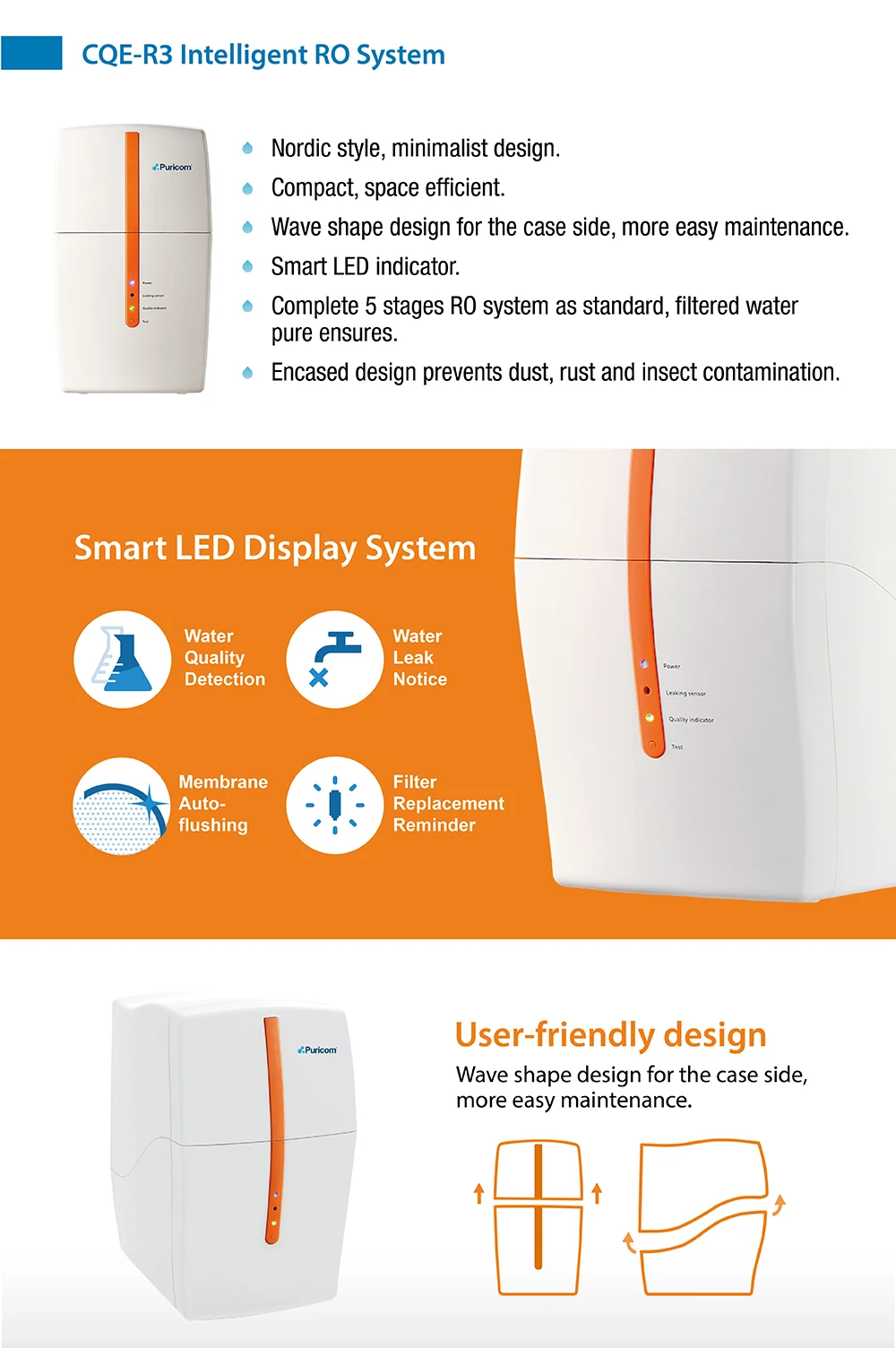 Counter Top Reverse Osmosis Water Purification System For Home With A