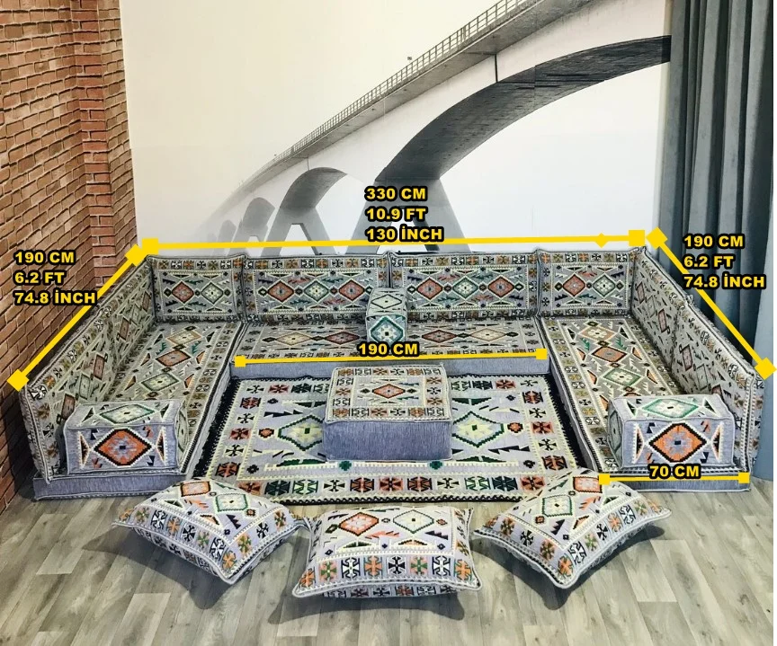 U Shaped Arabic Sofa 1 Set Of 19 Pieces What's Included In The