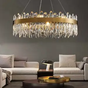 Modern Luxury Hanging Lamps Crystal Chandelier Gold Lighting LED Pendant Lights Crystal Chandelier