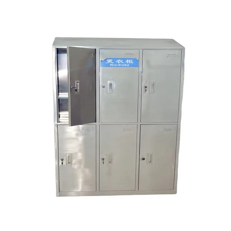Factory customized 304 stainless steel employee lockers metal storage wardrobes