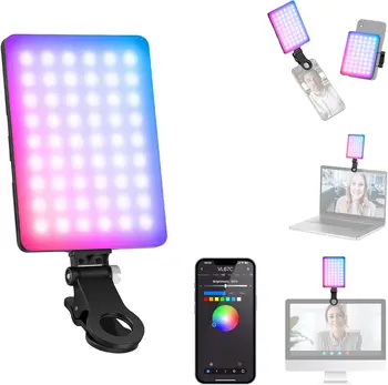 NEEWER VL67C RGB Selfie Light with APP Control, 94 LED CRI97 2000mAh Rechargeable, Cold Shoe Mount As Camera Light, Portable