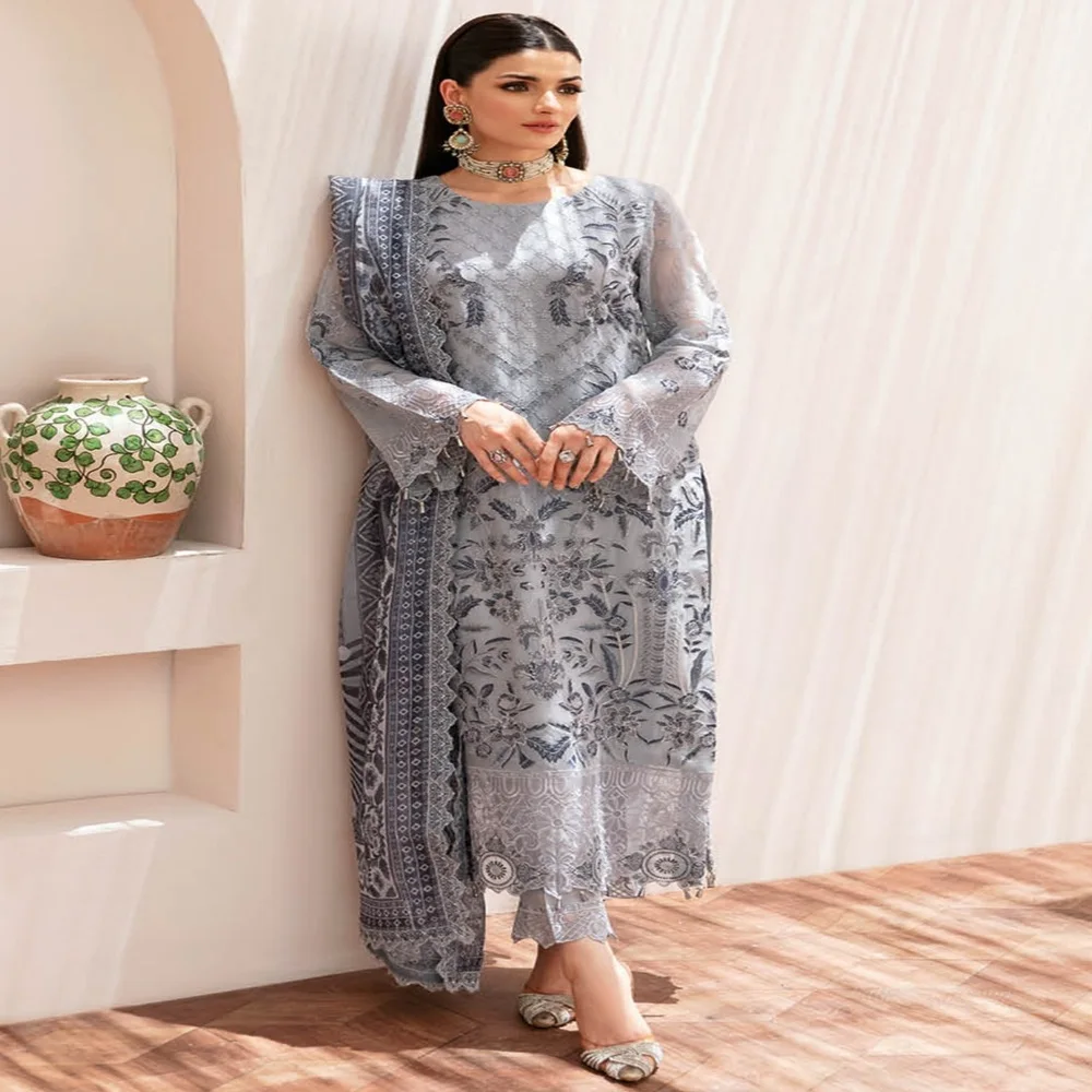 sachin and babi light blue dress Buy Embroidered Chiffon Dresses for Women at Best Prices in Pakistan – Page  3 – Polawn main image 0