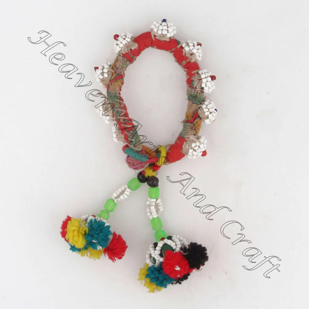 Jewellery Vintage Pom Pom Bracelet Handmade Indian Hippy Style