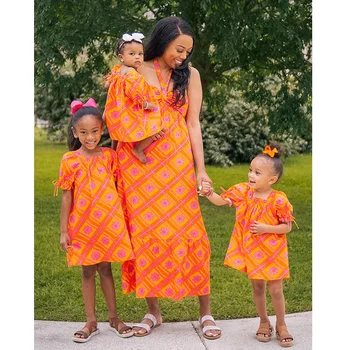 Mother Daughter Matching Dresses Clothing Kids Mom And Daughter Set Floral Printed Dress Mommy And Me Outfits