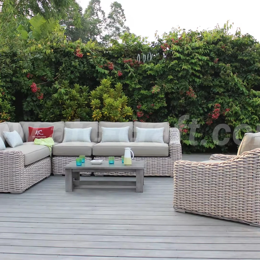 All Weather Modern Sectional Garden Patio Wicker Rattan Sofa Set For ...